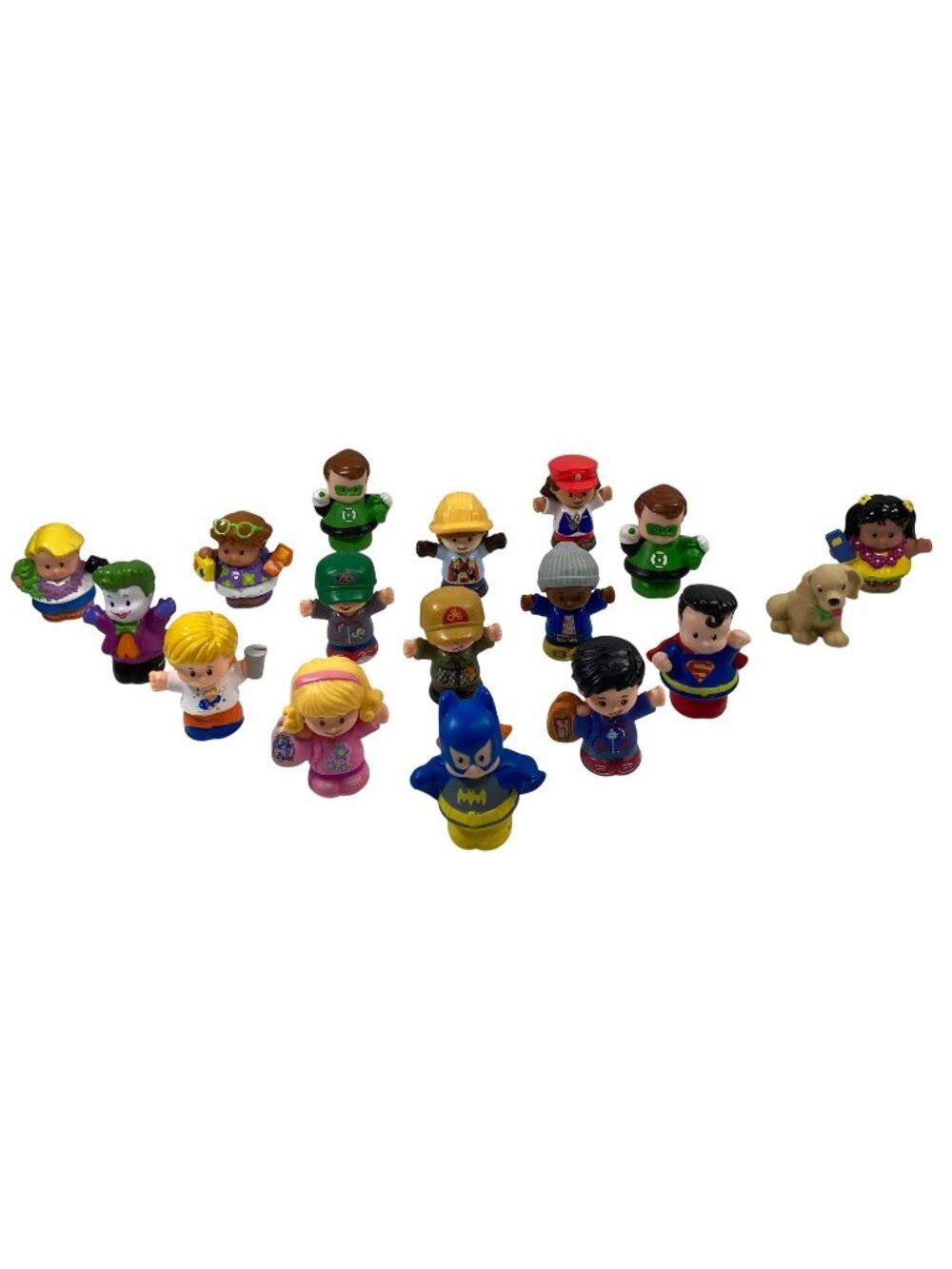 Fisher-Price Little People Figures Lot Boy Girl Dog Superhero Villain Toys 17 pc